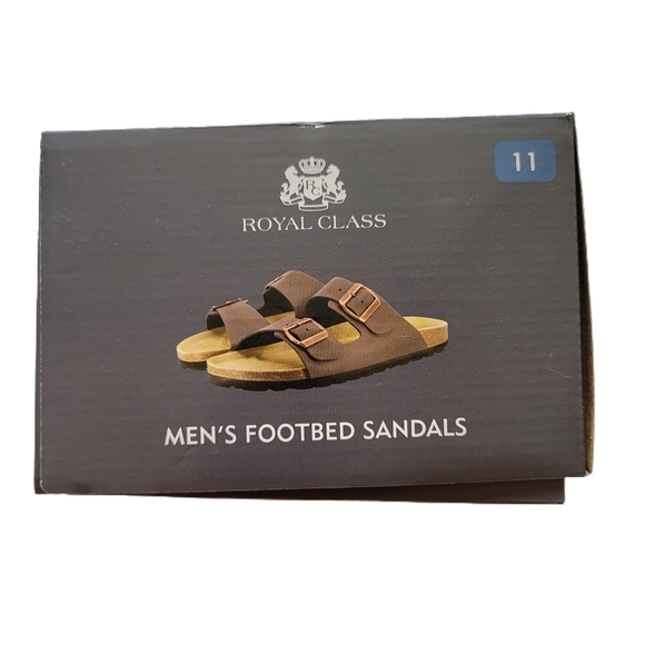 Royal Class Footbed Sandals Mens Size 11 Brown New - Picture 5 of 6